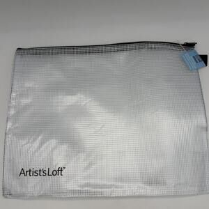 Artist's Loft Clear Mesh Zipper Storage Pouch Bag 10" x 13" New Art Supply
